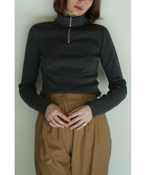 CLANE（クラネ）の「CLANE/クラネ/ZIP TURTLE KNIT TOPS（T