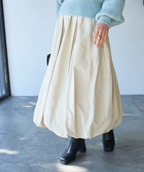 VIS(ビス)の「メモリーツイルバルーンスカート(スカート・レディース・ブラック/グレー系その他/ホワイト系その他5・FREE)」の5枚目の写真