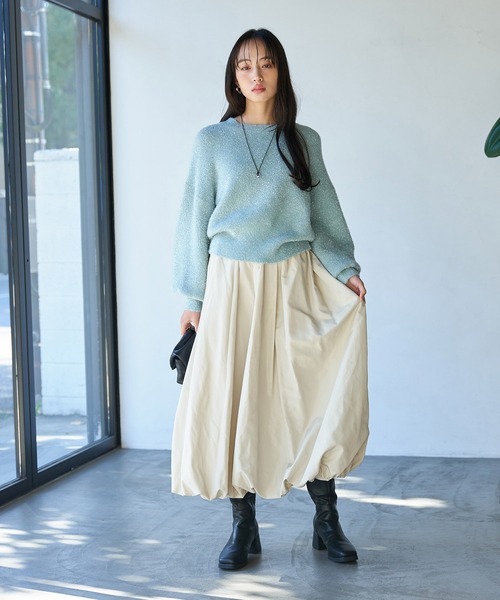 VIS(ビス)の「メモリーツイルバルーンスカート(スカート・レディース・ブラック/グレー系その他/ホワイト系その他5・FREE)」の7枚目の写真