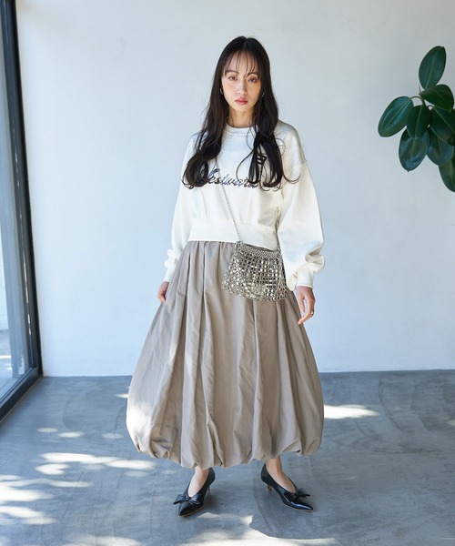 VIS(ビス)の「メモリーツイルバルーンスカート(スカート・レディース・ブラック/グレー系その他/ホワイト系その他5・FREE)」の10枚目の写真