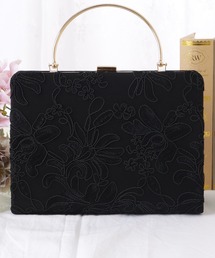 花刺繍 黒 クラッチバッグ Lace Ladies（レースレディース） クラッチバッグ パーティーバッグ