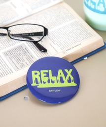 BAYFLOW（ベイフロー）の「[かさばらないサイズ感!]BFタイポグラフィ缶ミラー（手鏡/メイクミラー）」