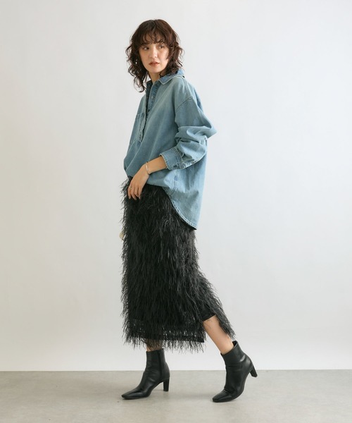 専用　リブドロワ　【MONN.:.(モン)】デニムプルオーバー セール】MONN.:.(モン)/デニムプルオーバー（シャツ/ブラウス）｜RIVE