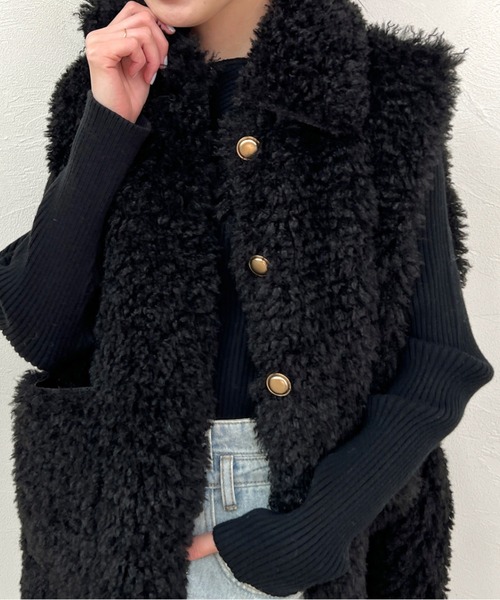 Olu.（オルドット）の「グローブセットボアベストアウター（ベスト・レディース・ブラック/ホワイト・FREE）」の17枚目の写真