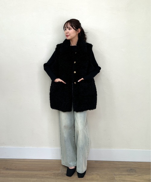 Olu.（オルドット）の「グローブセットボアベストアウター（ベスト・レディース・ブラック/ホワイト・FREE）」の14枚目の写真