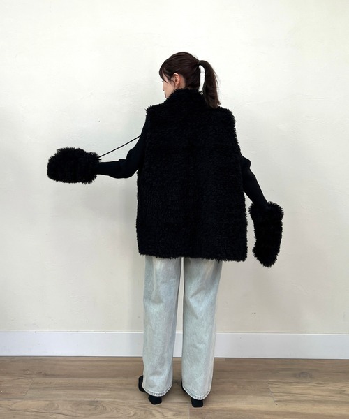 Olu.（オルドット）の「グローブセットボアベストアウター（ベスト・レディース・ブラック/ホワイト・FREE）」の15枚目の写真