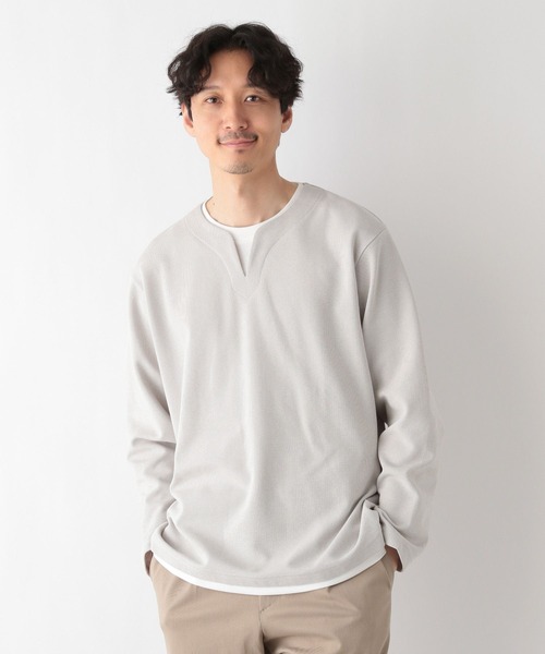 GLOBAL WORK(グローバルワーク)の「キーネックレイヤード/長袖/975762(Tシャツ/カットソー・メンズ・ネイビー/チャコールグレー/ライトグレー/ライトパープル/ブルー系その他6/ミント・MEDIUM/SMALL/X-LARGE/LARGE)」の8枚目の写真