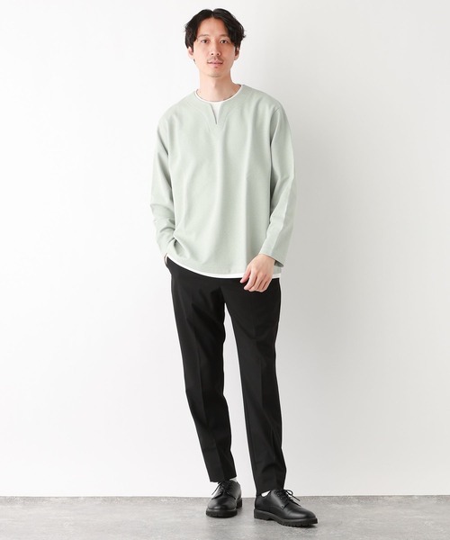 GLOBAL WORK(グローバルワーク)の「キーネックレイヤード/長袖/975762(Tシャツ/カットソー・メンズ・ネイビー/チャコールグレー/ライトグレー/ライトパープル/ブルー系その他6/ミント・MEDIUM/SMALL/X-LARGE/LARGE)」の13枚目の写真