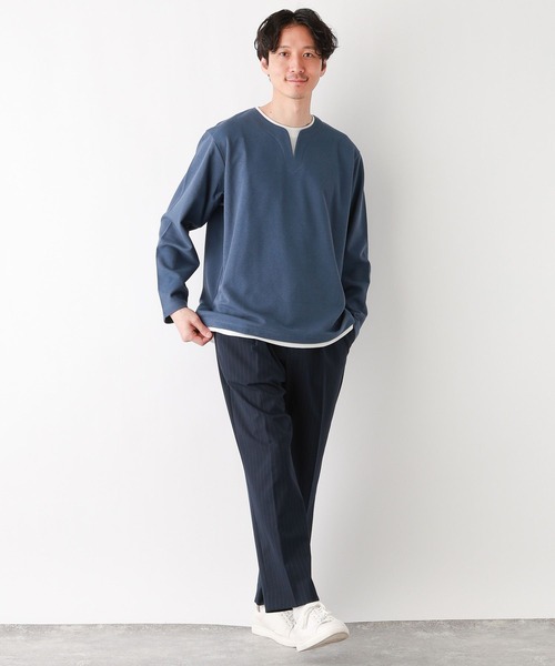 GLOBAL WORK(グローバルワーク)の「キーネックレイヤード/長袖/975762(Tシャツ/カットソー・メンズ・ネイビー/チャコールグレー/ライトグレー/ライトパープル/ブルー系その他6/ミント・MEDIUM/SMALL/X-LARGE/LARGE)」の19枚目の写真