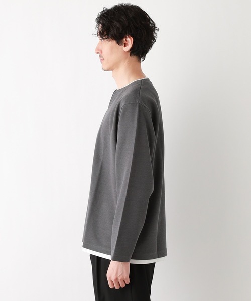 GLOBAL WORK(グローバルワーク)の「キーネックレイヤード/長袖/975762(Tシャツ/カットソー・メンズ・ネイビー/チャコールグレー/ライトグレー/ライトパープル/ブルー系その他6/ミント・MEDIUM/SMALL/X-LARGE/LARGE)」の20枚目の写真