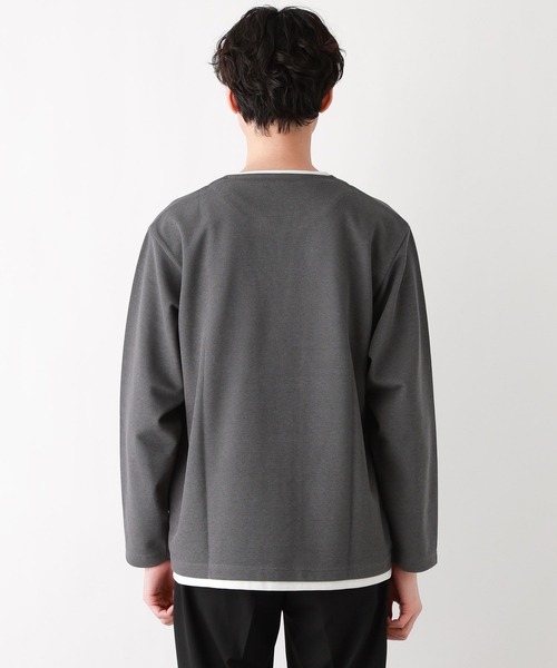GLOBAL WORK(グローバルワーク)の「キーネックレイヤード/長袖/975762(Tシャツ/カットソー・メンズ・ネイビー/チャコールグレー/ライトグレー/ライトパープル/ブルー系その他6/ミント・MEDIUM/SMALL/X-LARGE/LARGE)」の10枚目の写真