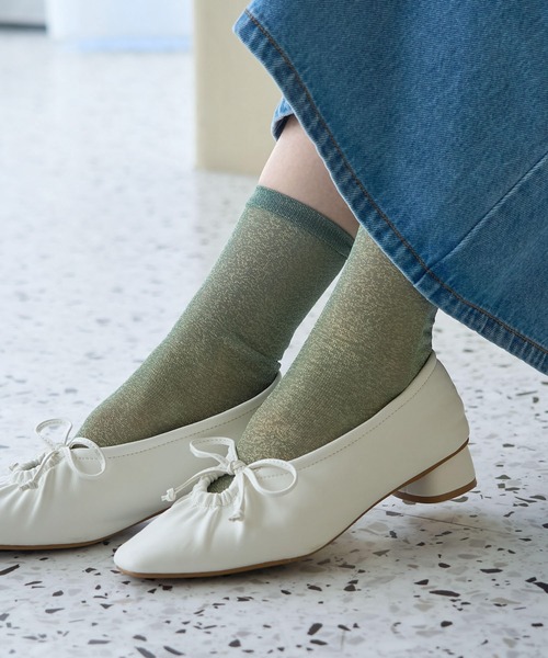 ROPE' PICNIC（ロペピクニック）の「シアーラメソックス（ソックス/靴下・レディース・ブラック/ピンク/グリーン系その他/シルバー・FREE）」の3枚目の写真