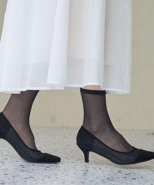 ROPE' PICNIC（ロペピクニック）の「シアーラメソックス（ソックス/靴下・レディース・ブラック/ピンク/グリーン系その他/シルバー・FREE）」の2枚目の写真