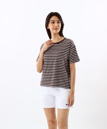【Champion/チャンピオン】レディース ベーシック ボーダーショートスリーブポケットTシャツ