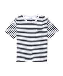 【Champion/チャンピオン】レディース ベーシック ボーダーショートスリーブポケットTシャツ