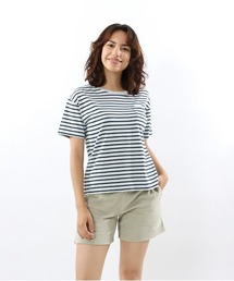 【Champion/チャンピオン】レディース ベーシック ボーダーショートスリーブポケットTシャツ