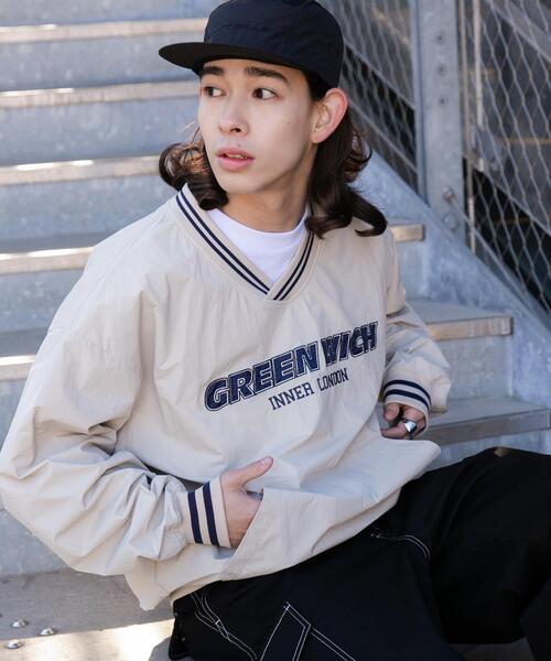 WEGO（ウィゴー）の「WEGO/ナイロンプルオーバー（スウェット・メンズ・ベージュ/ダークグリーン/ブラック・LARGE/MEDIUM）」の2枚目の写真