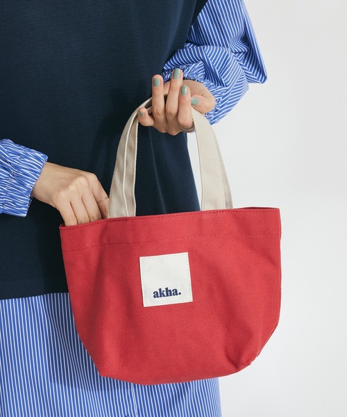 CRAFT STANDARD BOUTIQUE（クラフトスタンダードブティック）の「【追加】akha.　キャンバスランチトート/ミニバッグ（トートバッグ・レディース・ナチュラル/レッド/ネイビー/グレー・FREE）」の4枚目の写真