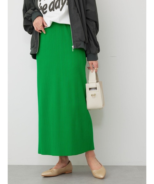 AMERICAN HOLIC（アメリカンホリック）の「針抜きテレコタイトスカート（スカート・レディース・ブラック/グリーン/ブラウン・L/M/S）」の3枚目の写真