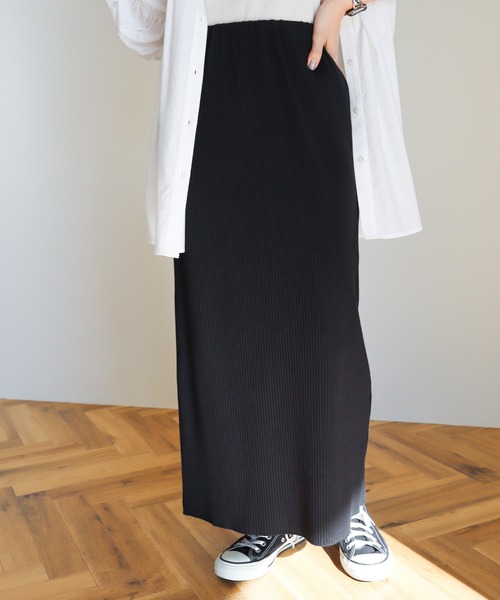 AMERICAN HOLIC（アメリカンホリック）の「針抜きテレコタイトスカート（スカート・レディース・ブラック/グリーン/ブラウン・L/M/S）」の7枚目の写真
