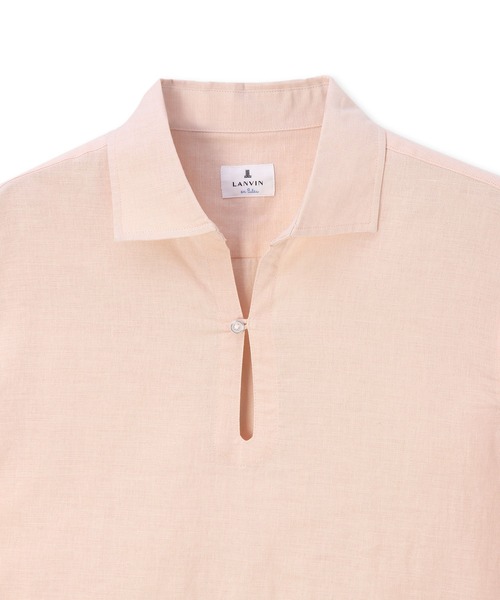 【セール】コットン/リネン素材 7分袖 スキッパーシャツ（シャツ/ブラウス）｜LANVIN en Bleu（ランバンオンブルー）