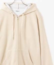 NAVY ダブルフェイスジップアップパーカー