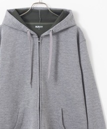 NAVY ダブルフェイスジップアップパーカー