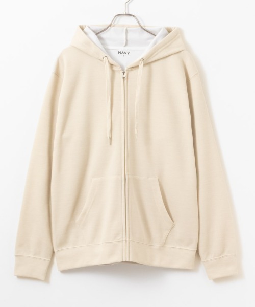 NAVY(ネイビー)の「NAVY ダブルフェイスジップアップパーカー(パーカー・メンズ・アイボリー/ブラック/杢グレー・M/S/XL/L)」の10枚目の写真