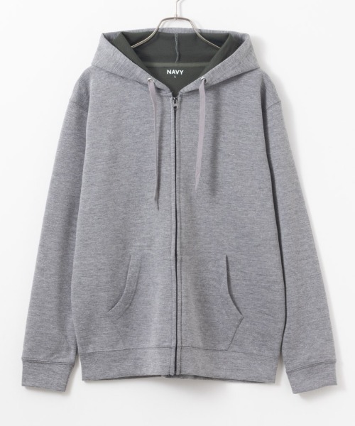 NAVY(ネイビー)の「NAVY ダブルフェイスジップアップパーカー(パーカー・メンズ・アイボリー/ブラック/杢グレー・M/S/XL/L)」の8枚目の写真