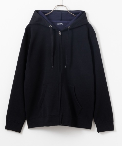NAVY(ネイビー)の「NAVY ダブルフェイスジップアップパーカー(パーカー・メンズ・アイボリー/ブラック/杢グレー・M/S/XL/L)」の9枚目の写真