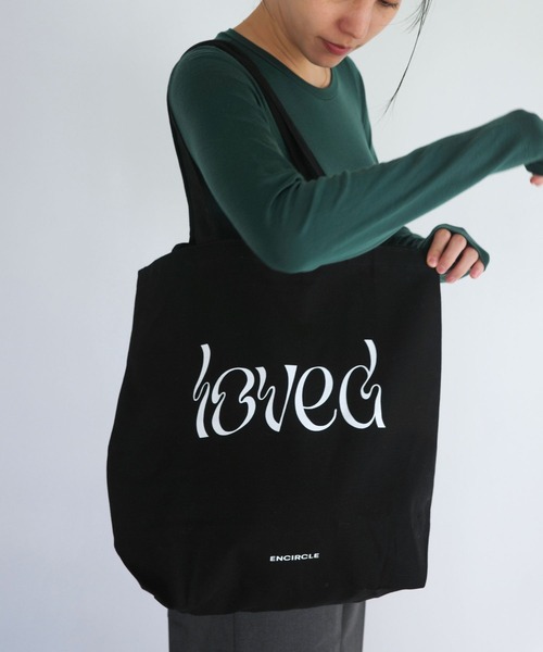 ENCIRCLE（エンサークル）の「【ENCIRCLE/エンサークル】loved tote/ラブドトート（エコバッグ/サブバッグ・レディース・ブラック・FREE）」の4枚目の写真