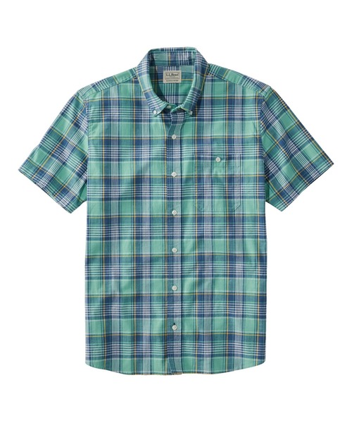 コンフォート・ストレッチ・シャンブレー・シャツ、スライトリー・フィット（すっきりフィット） 半袖 プラッド 米国フィット・レギュラー（シャツ/ブラウス）｜L.L.Bean（エルエルビーン）