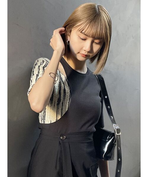 MURUA（ムルーア）の「ドッキングカットアウトトップス（Tシャツ/カットソー・レディース・ブラック/グレー/ブルー・FREE）」の8枚目の写真