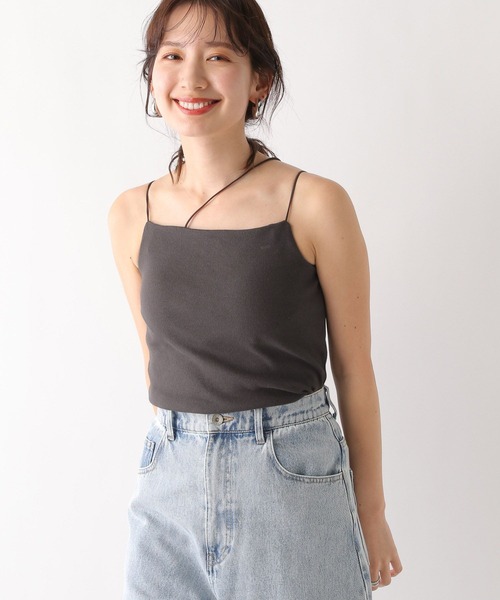 LEPSIM（レプシィム）の「カップ付きアシメキャミ　109873（キャミソール・レディース・チャコールグレー/オフホワイト/ライトカーキ・LARGE/MEDIUM）」の9枚目の写真