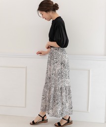 ペイズリープリントティアードスカート