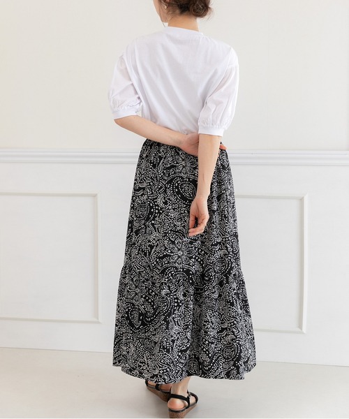 PREFERIR(プレフェリール)の「ペイズリープリントティアードスカート(スカート・レディース・ベージュ/ブラック・MEDIUM/LARGE)」の10枚目の写真