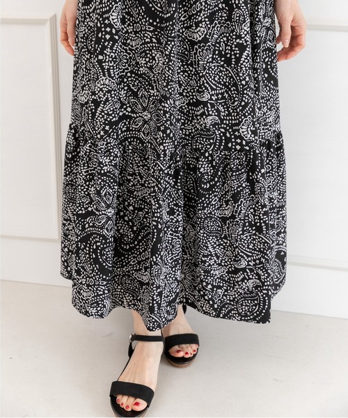 PREFERIR(プレフェリール)の「ペイズリープリントティアードスカート(スカート・レディース・ベージュ/ブラック・MEDIUM/LARGE)」の14枚目の写真