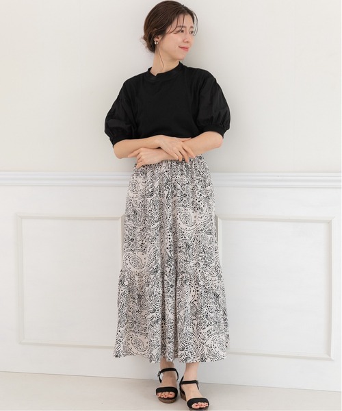 PREFERIR(プレフェリール)の「ペイズリープリントティアードスカート(スカート・レディース・ベージュ/ブラック・MEDIUM/LARGE)」の16枚目の写真