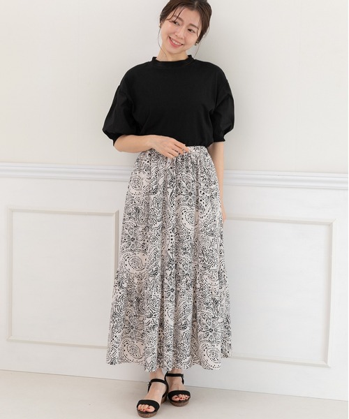 PREFERIR(プレフェリール)の「ペイズリープリントティアードスカート(スカート・レディース・ベージュ/ブラック・MEDIUM/LARGE)」の17枚目の写真