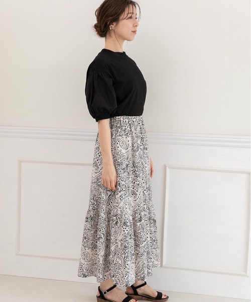 PREFERIR(プレフェリール)の「ペイズリープリントティアードスカート(スカート・レディース・ベージュ/ブラック・MEDIUM/LARGE)」の19枚目の写真