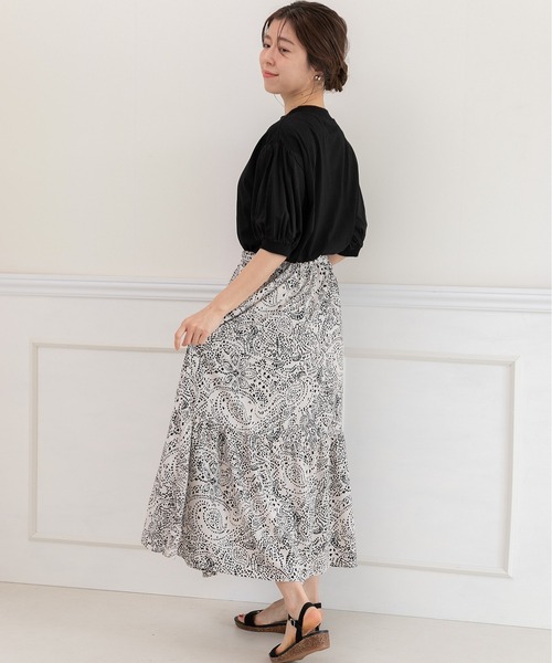PREFERIR(プレフェリール)の「ペイズリープリントティアードスカート(スカート・レディース・ベージュ/ブラック・MEDIUM/LARGE)」の22枚目の写真