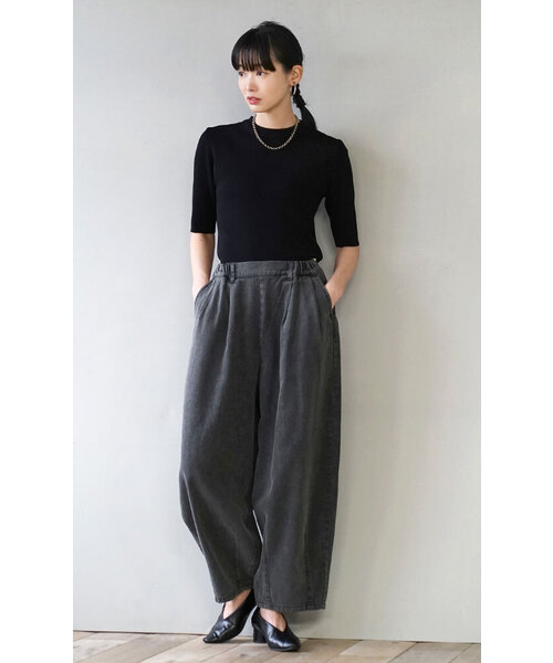 zootie(ズーティー)の「レーヨン ハーフスリーブ ニット(Tシャツ/カットソー・レディース・ホワイト/ライトグレー/スモークピンク/ブラック/カーキ/ラベンダー/ブラウン・M)」の11枚目の写真