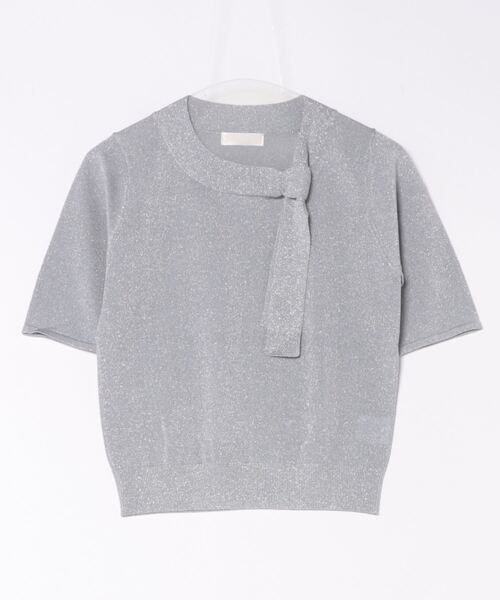12Twelve Agenda(トゥエルブ アジェンダ)の「アシメボウネックラメニットプルオーバー(ニット/セーター・レディース・ブラック/グレイッシュベージュ/サックスブルー・M)」の9枚目の写真