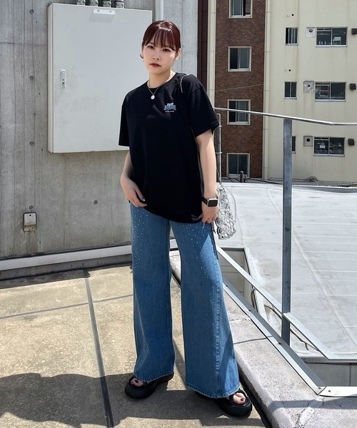 PAGEBOY（ページボーイ）の「ラインストーンデニム2（デニムパンツ・レディース・ブルー/ブラック・25inch/27inch/26inch）」の21枚目の写真