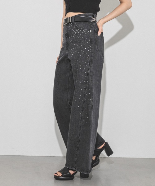 PAGEBOY（ページボーイ）の「ラインストーンデニム2（デニムパンツ・レディース・ブルー/ブラック・25inch/27inch/26inch）」の17枚目の写真