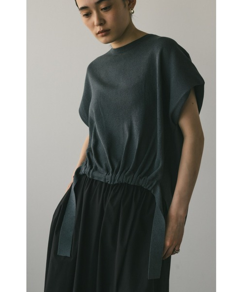 STYLEMIXER（スタイルミキサー）の「フロントギャザードライニット（ニット/セーター・レディース・ホワイト/レッド/グレー・FREE）」の3枚目の写真