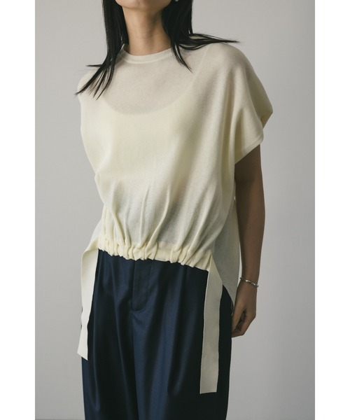 STYLEMIXER（スタイルミキサー）の「フロントギャザードライニット（ニット/セーター・レディース・ホワイト/レッド/グレー・FREE）」の2枚目の写真