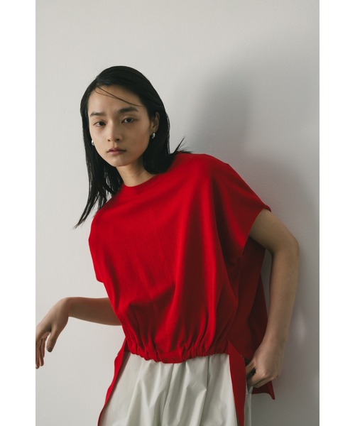 STYLEMIXER（スタイルミキサー）の「フロントギャザードライニット（ニット/セーター・レディース・ホワイト/レッド/グレー・FREE）」の12枚目の写真