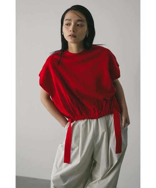 STYLEMIXER（スタイルミキサー）の「フロントギャザードライニット（ニット/セーター・レディース・ホワイト/レッド/グレー・FREE）」の10枚目の写真