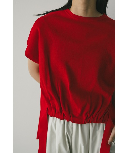 STYLEMIXER（スタイルミキサー）の「フロントギャザードライニット（ニット/セーター・レディース・ホワイト/レッド/グレー・FREE）」の8枚目の写真